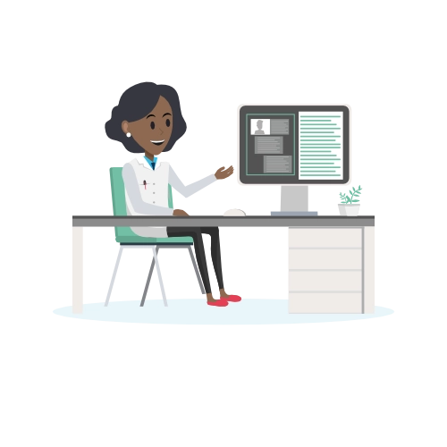 Zorgverlener ziet een overzichtelijk EPD-verslag van ConsultAssistent op computer.