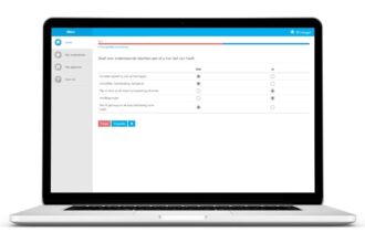 Computerscherm met preoperatieve screening van consultassistent