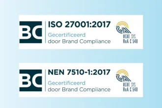 Keurmerken ISO 27001:2017 en NEN 7510-1:2017, gecertificeerd door Brand Compliance